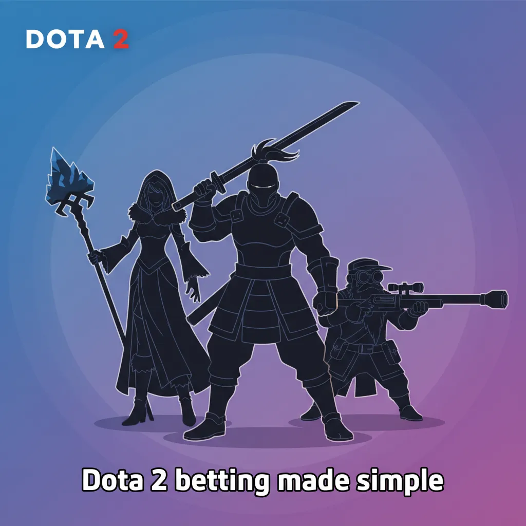 Graphic showing Dota 2 betting markets: match winner, handicap, kills, first Roshan, and logos of major tournaments.