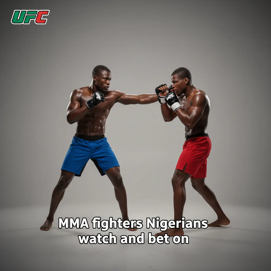 MMA betting graphic featuring Adesanya, Usman, Edwards, Makhachev, Volkanovski, Zhang, Shevchenko popular with Nigerian fans