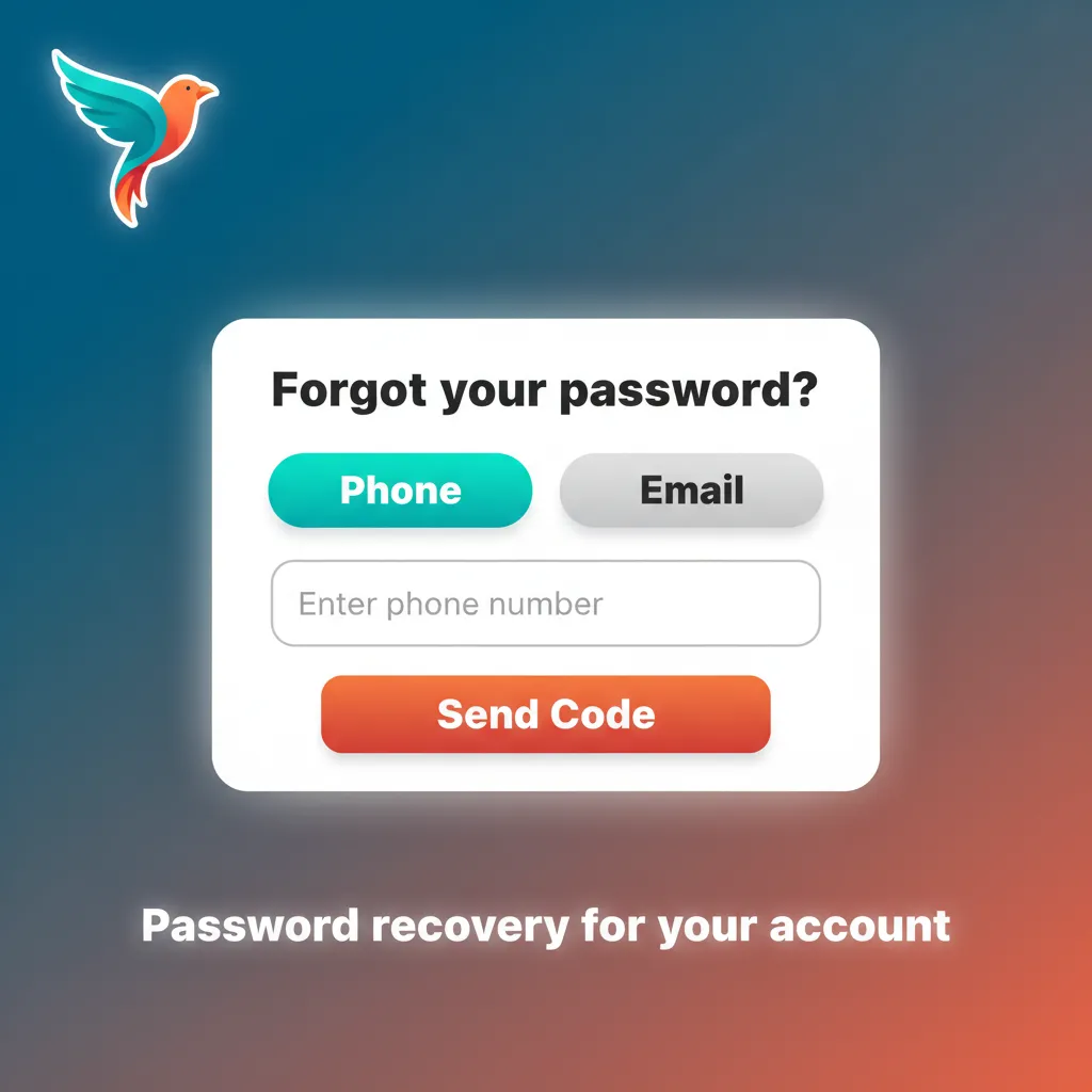 Password recovery steps: Click Forgot Password, choose email or SMS, verify, set new password, sign in.