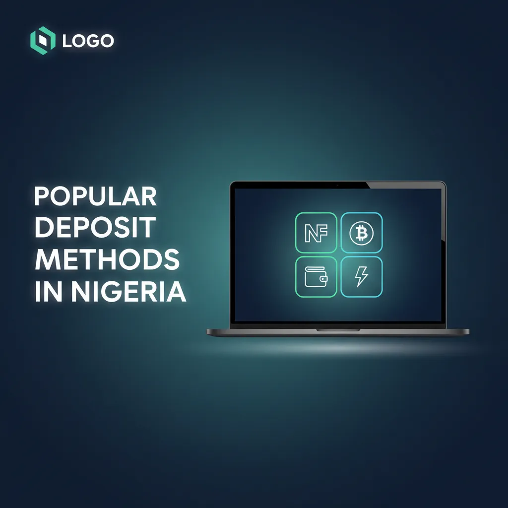 Infographic showing popular deposit methods in Nigeria: NIP bank transfer, Visa, MasterCard, OPay, PalmPay, USDT (TRC20).