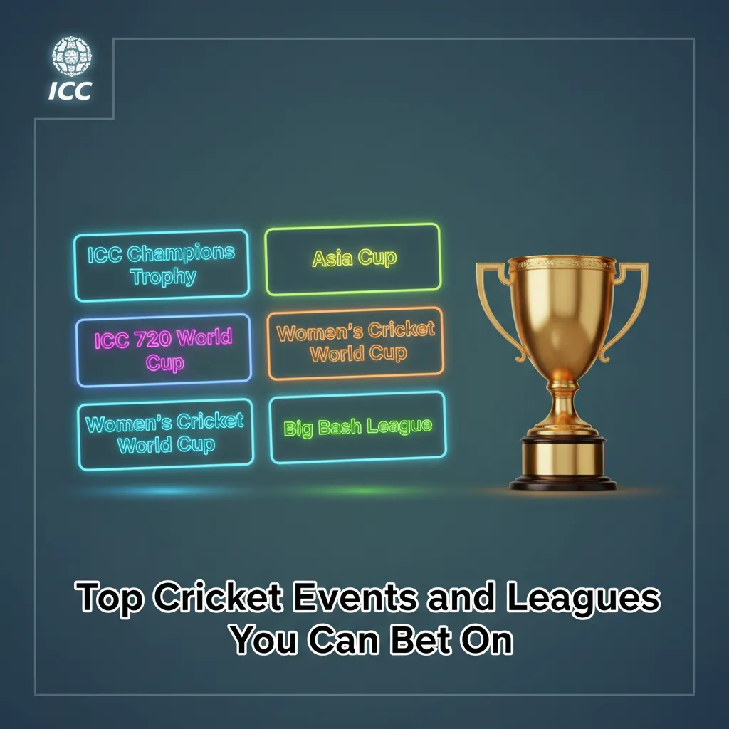 Banner showcasing ICC World Cup, T20 World Cup, The Ashes, IPL and live cricket betting markets with match centre stats.