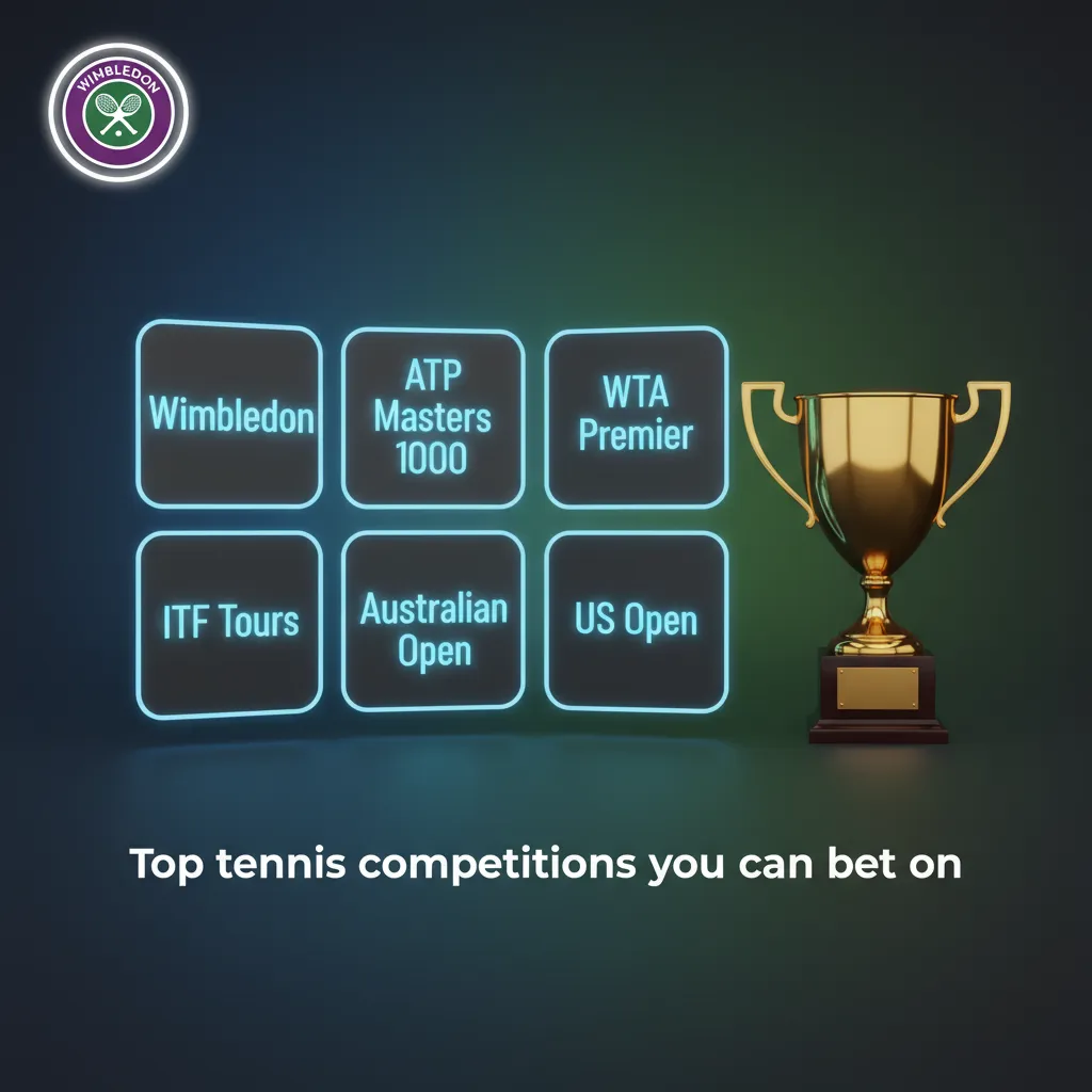 Top tennis competitions for betting: Australian Open, Roland-Garros, Wimbledon, US Open, ATP & WTA events.